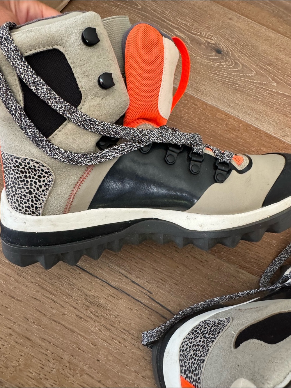 Adidas by Stella McCartney Tan, Black & Orange Winter/Rain Boots - Picture 5 of 7